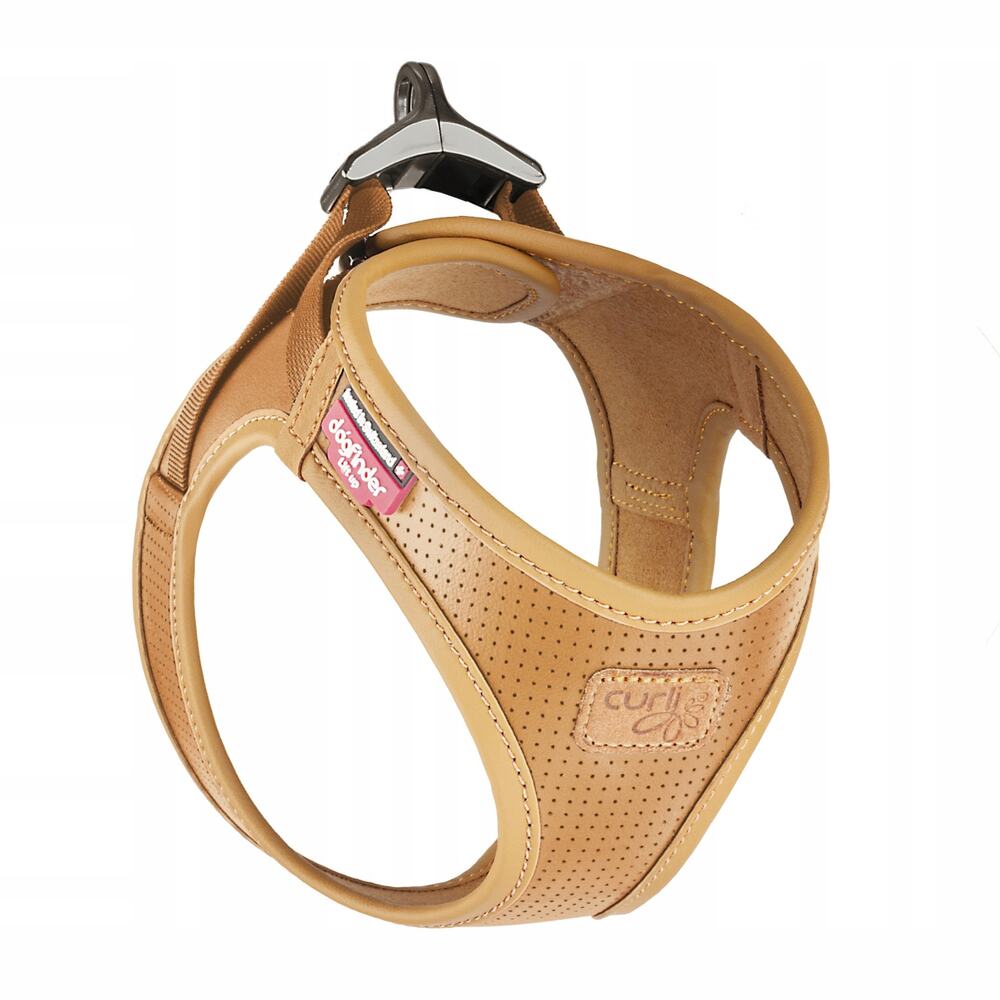 NEW! Curli Vegan Apple Leather Clasp Dog‎ Harness Brown XS